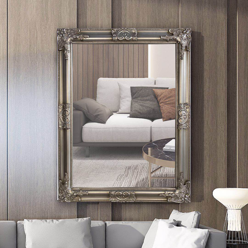 silver wall mirror